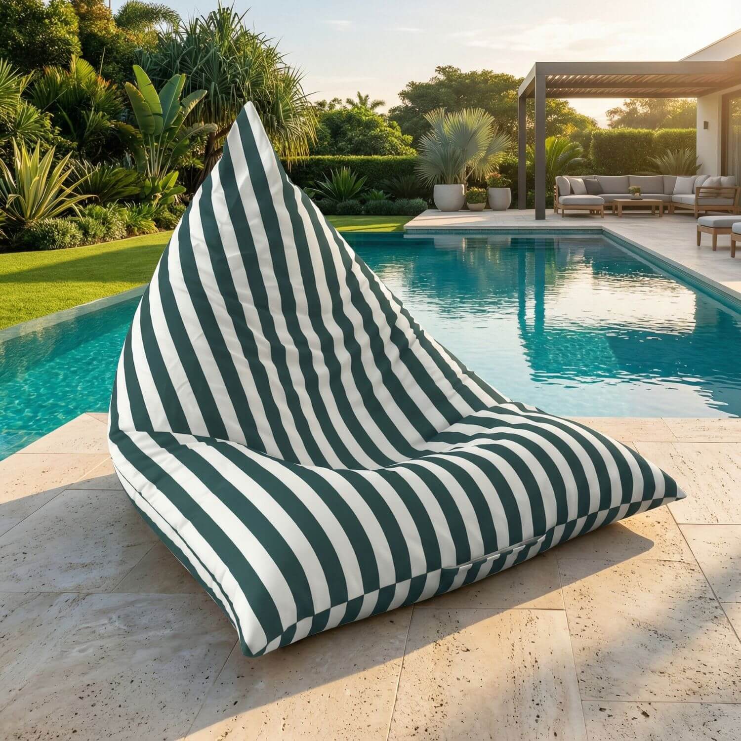 Pouf extérieur rayé | Nomaï