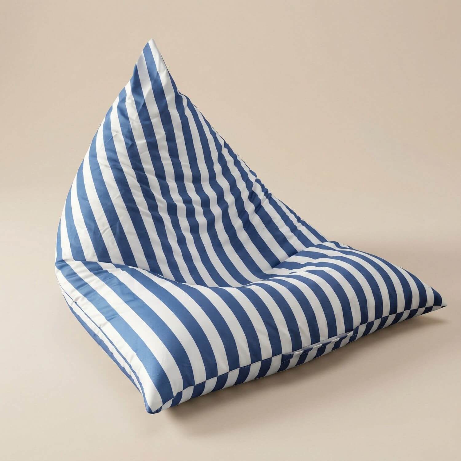 Pouf extérieur rayé | Nomaï Bleu marine