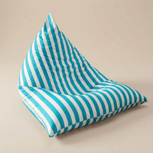 Pouf extérieur rayé | Nomaï Bleu turquoise