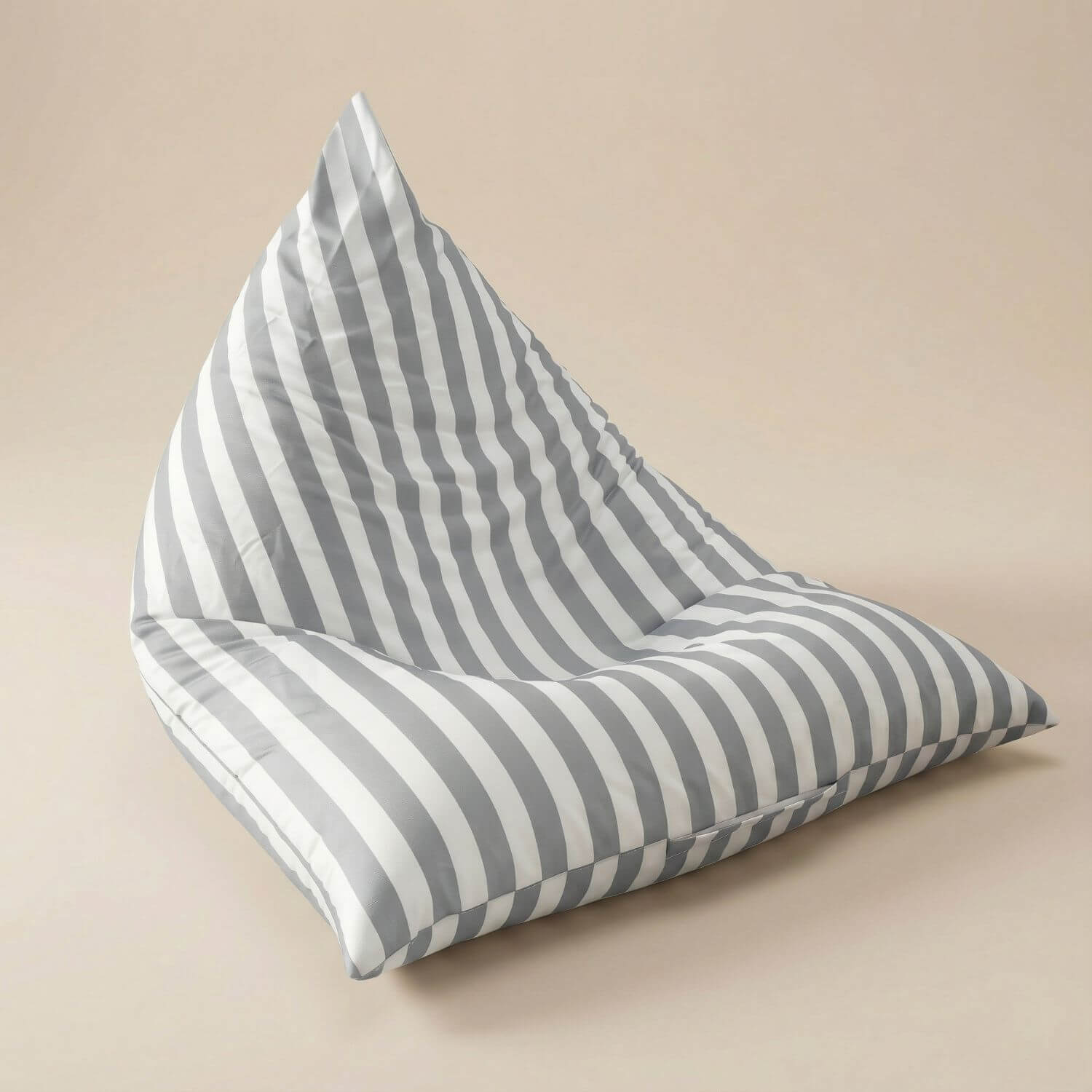 Pouf extérieur rayé | Nomaï Gris clair