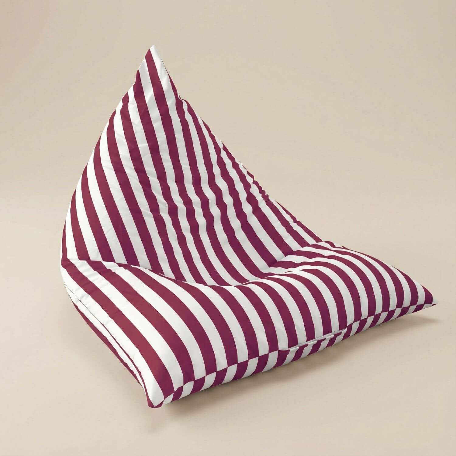 Pouf extérieur rayé | Nomaï Rouge
