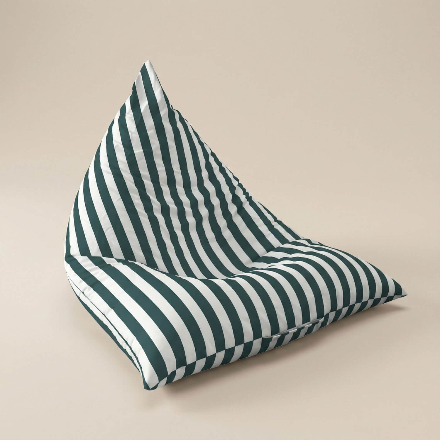 Pouf extérieur rayé | Nomaï Vert foncé