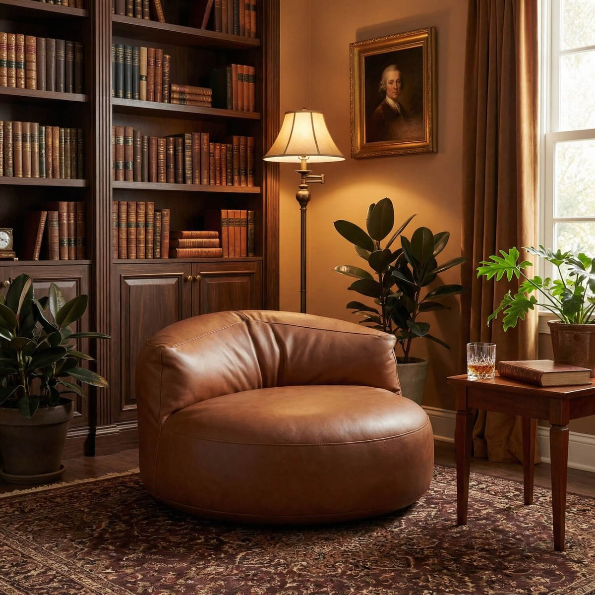 Pouf fauteuil bas arrondi | Nomaï
