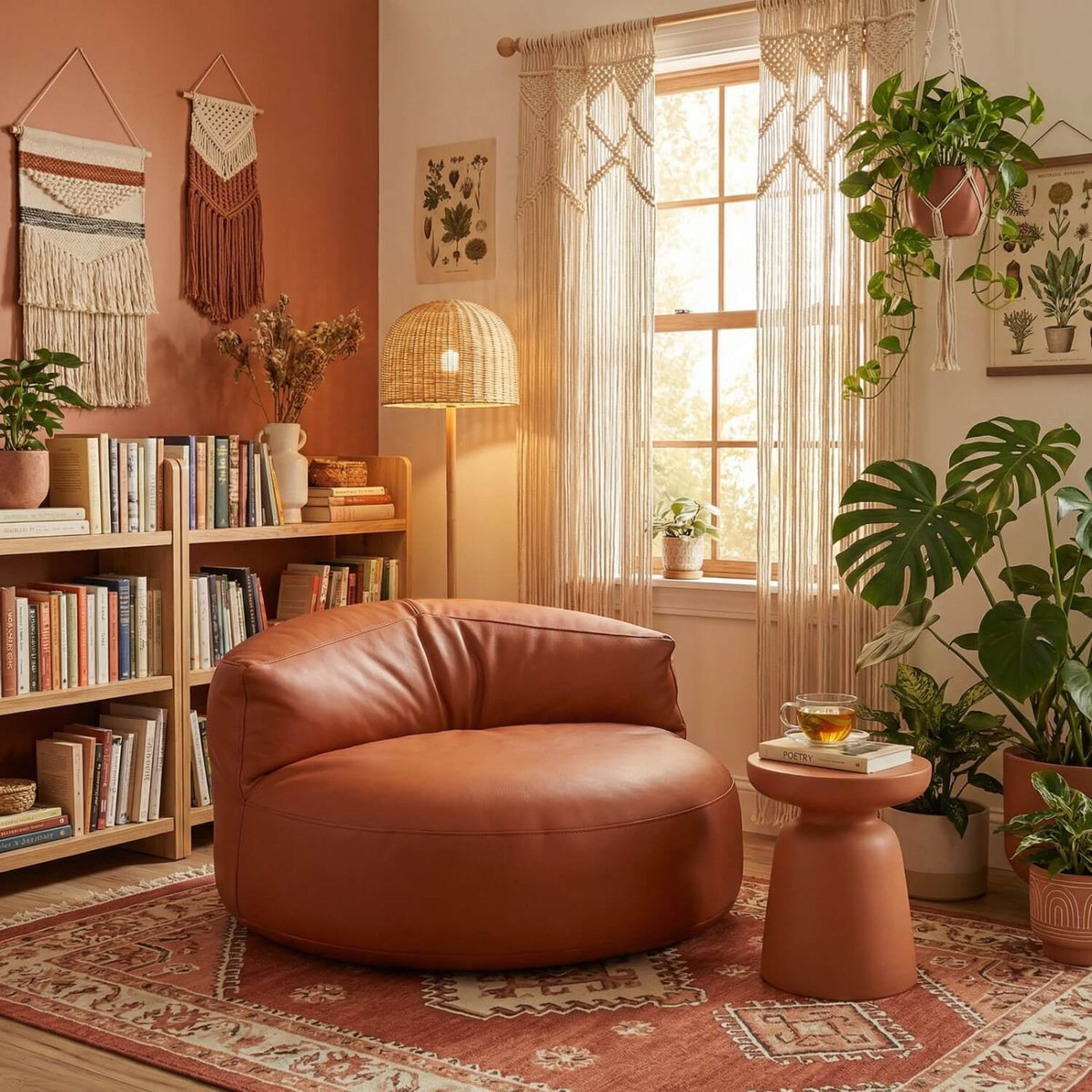 Pouf fauteuil bas arrondi | Nomaï