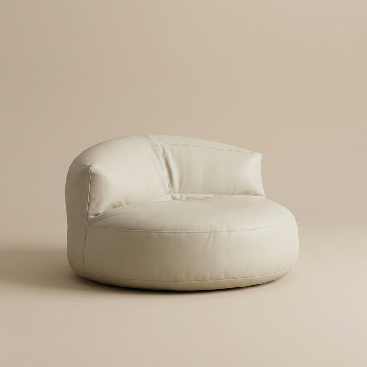 Pouf fauteuil bas arrondi | Nomaï Beige