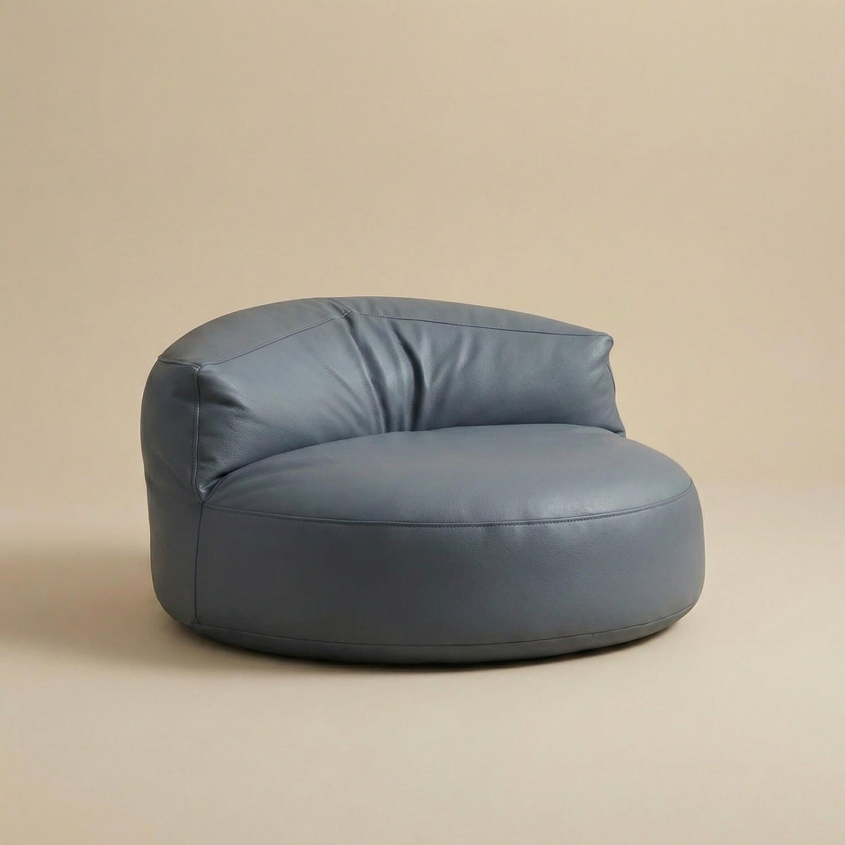 Pouf fauteuil bas arrondi | Nomaï Bleu