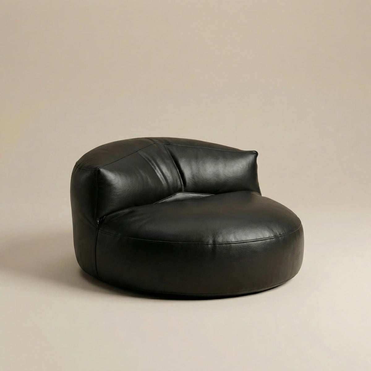Pouf fauteuil bas arrondi | Nomaï Noir