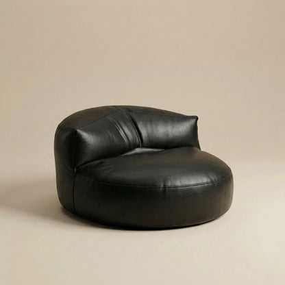 Pouf fauteuil bas arrondi | Nomaï Noir