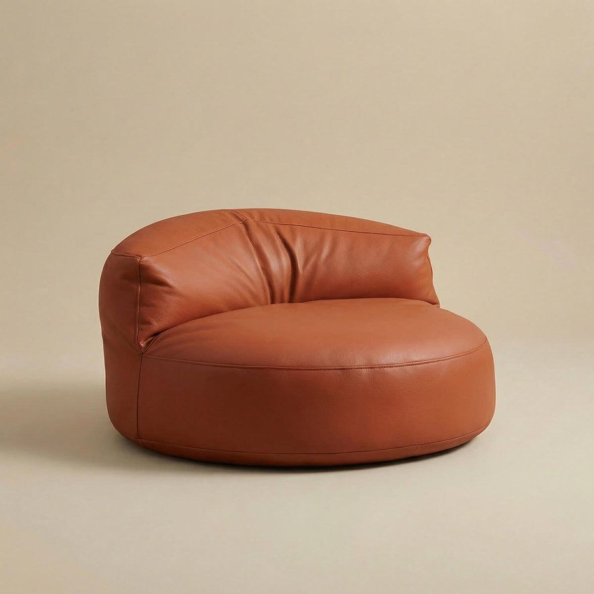 Pouf fauteuil bas arrondi | Nomaï Orange
