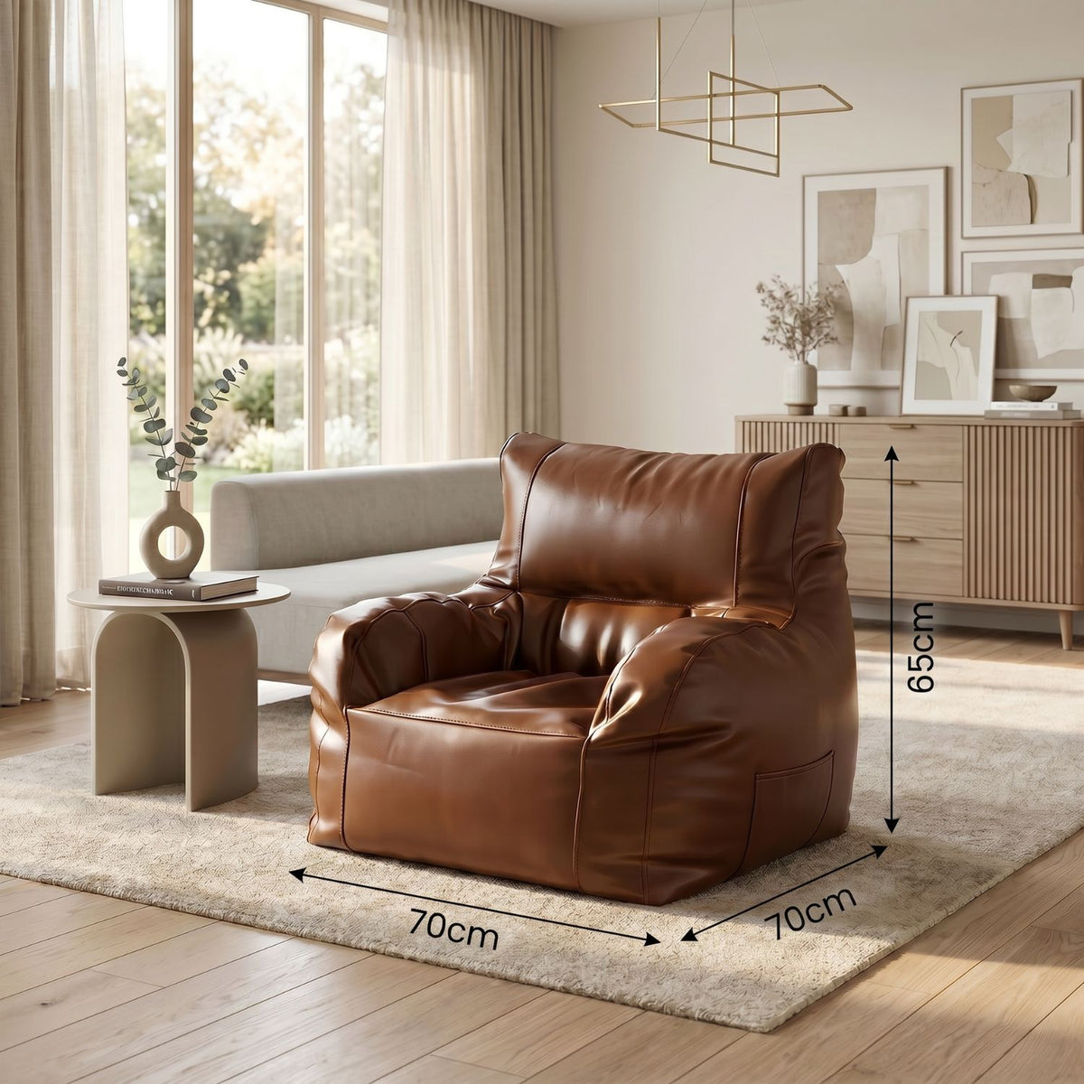 AURA | Pouf fauteuil brun souple | Nomaï – image 3