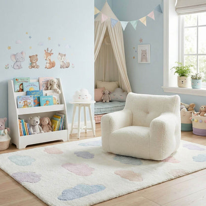 Pouf fauteuil enfant bouclette | Nomaï Blanc