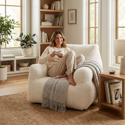 Pouf Fauteuil Salon | Nomaï Blanc