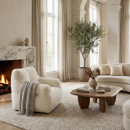 Pouf Fauteuil Salon | Nomaï Blanc
