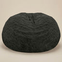 Pouf géant XXL noir, fausse fourrure douce à relief