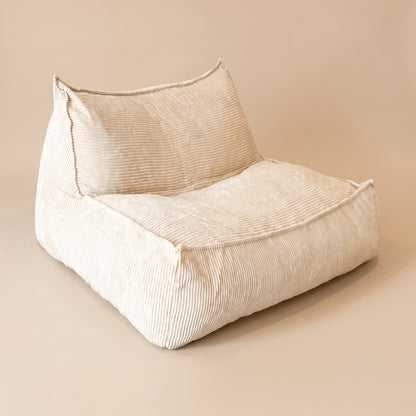 LOUNGE | Pouf lounge velours côtelé | Nomaï – 1 place beige clair