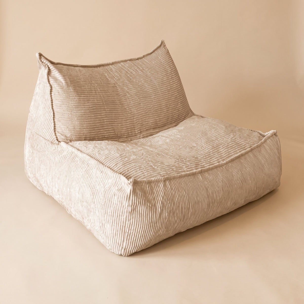 LOUNGE | Pouf lounge velours côtelé | Nomaï – 1 place beige foncé