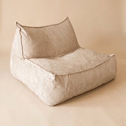 LOUNGE | Pouf lounge velours côtelé | Nomaï – 1 place beige foncé