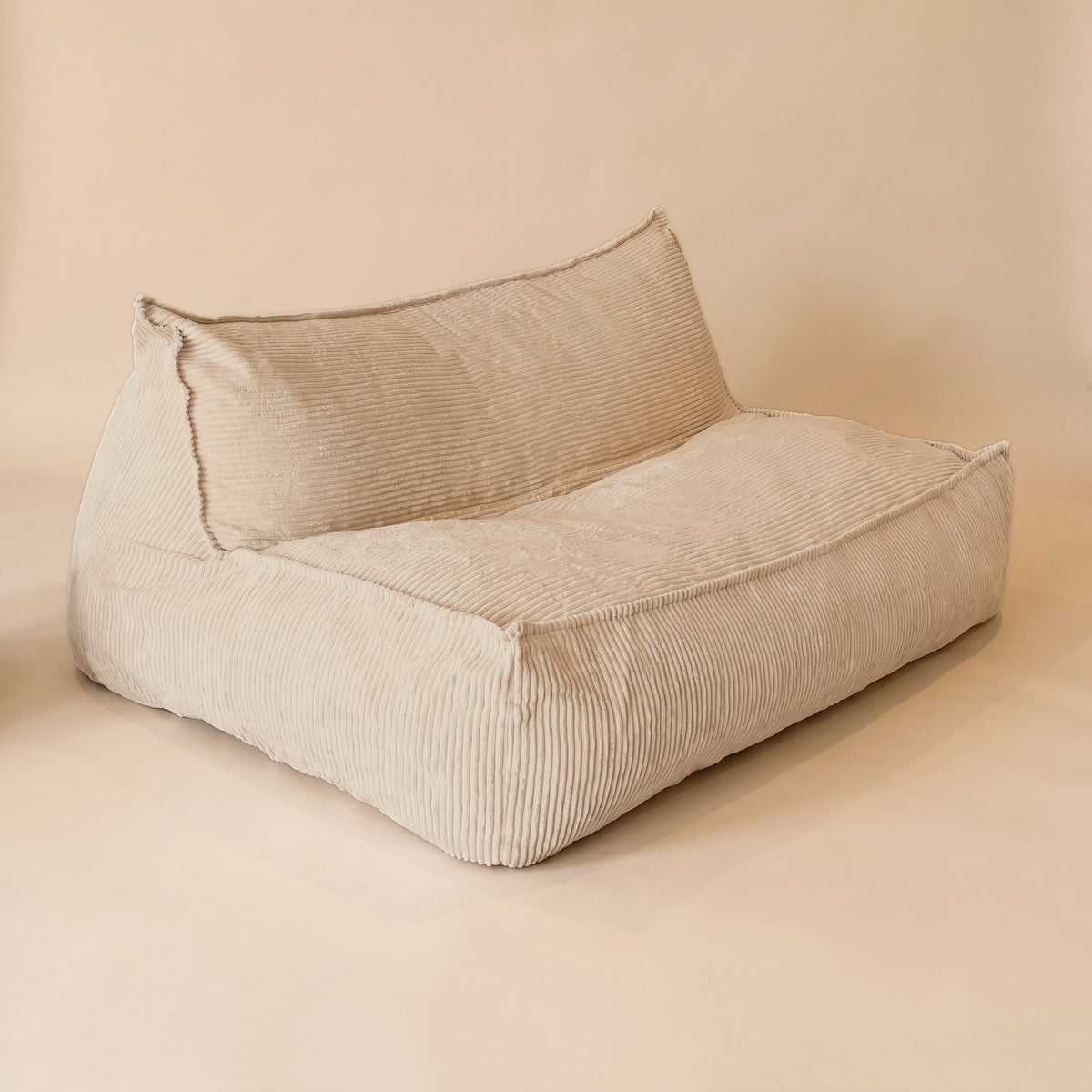 LOUNGE | Pouf lounge velours côtelé | Nomaï – 2 places beige foncé