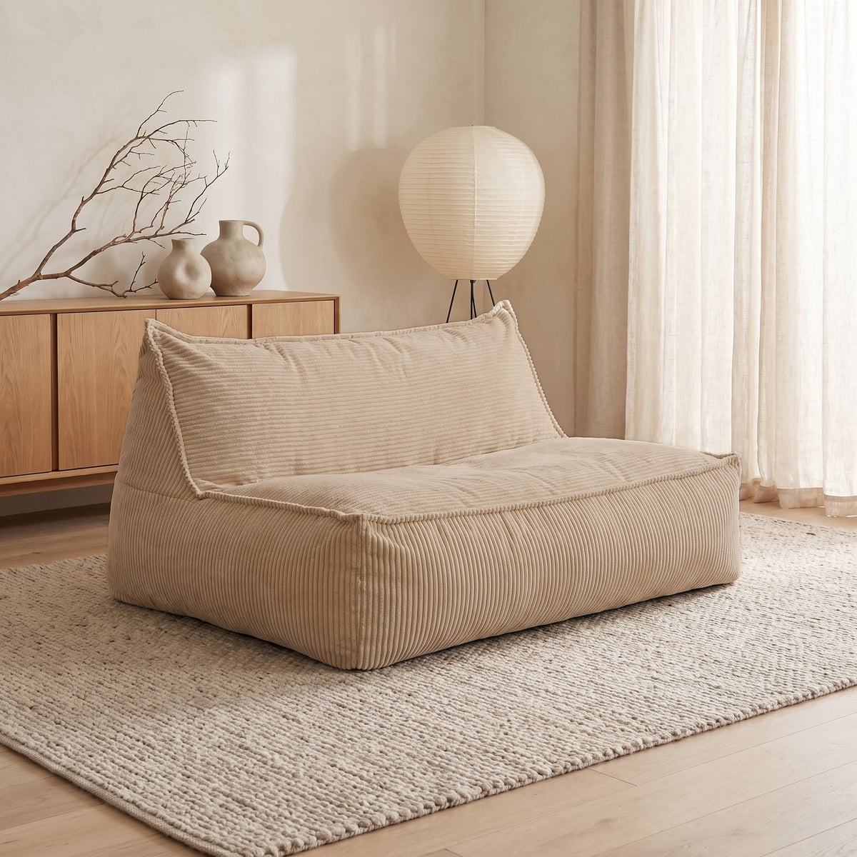 LOUNGE | Pouf lounge velours côtelé | Nomaï – mise en situation 1