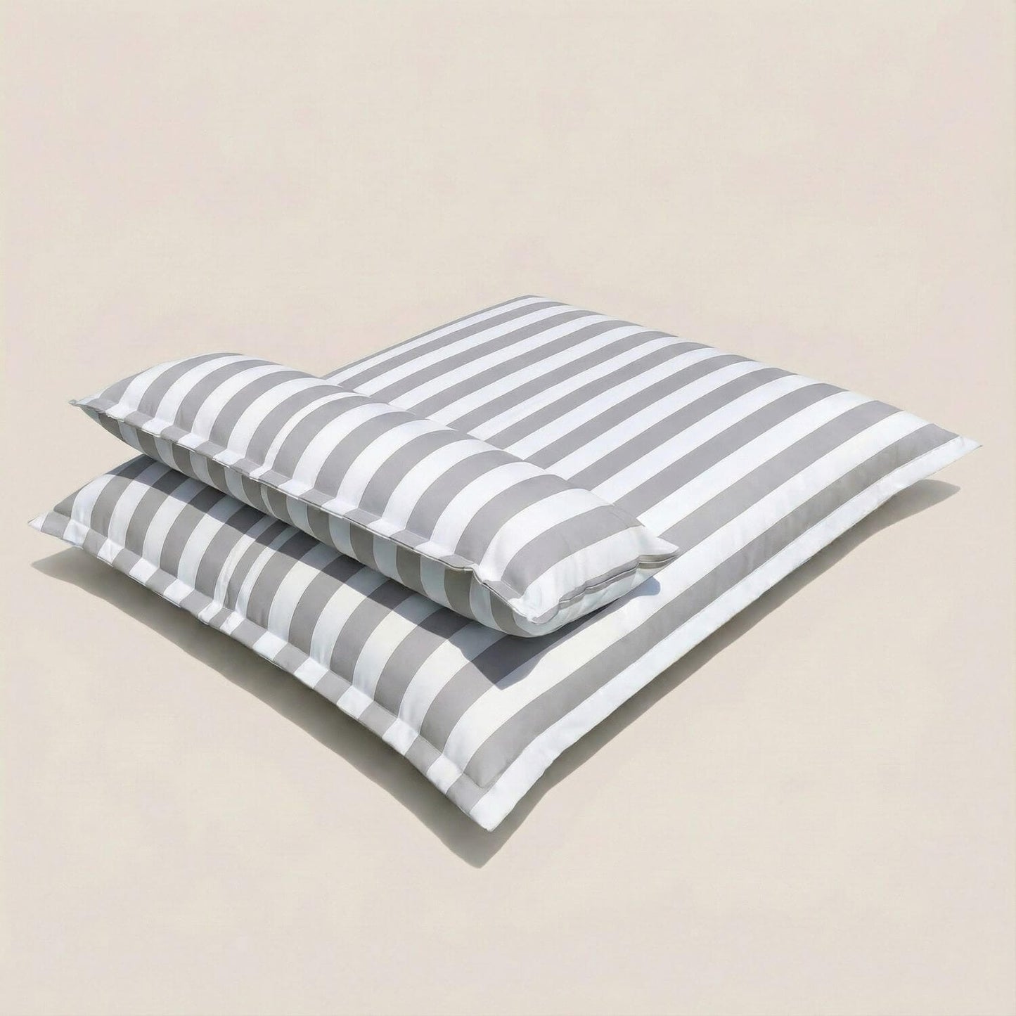 Pouf piscine rayé | Nomaï Gris clair
