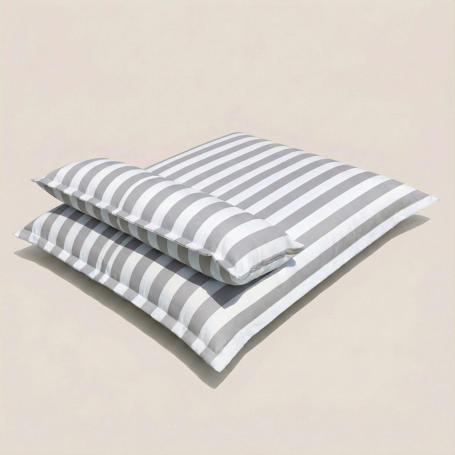 Pouf piscine rayé | Nomaï Gris clair