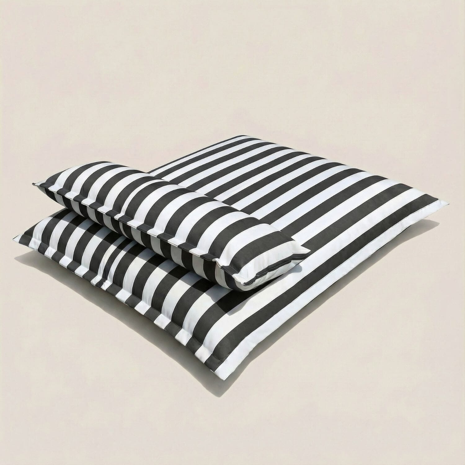 Pouf piscine rayé | Nomaï Gris foncé