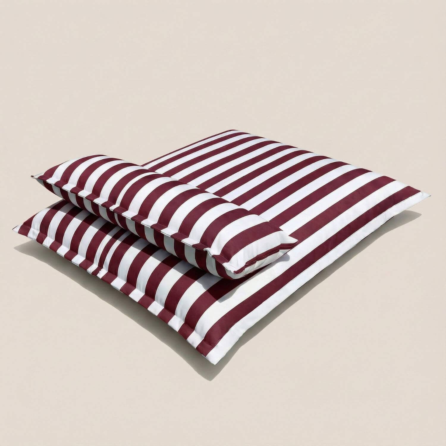 Pouf piscine rayé | Nomaï Rouge