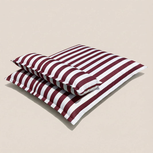 Pouf piscine rayé | Nomaï Rouge