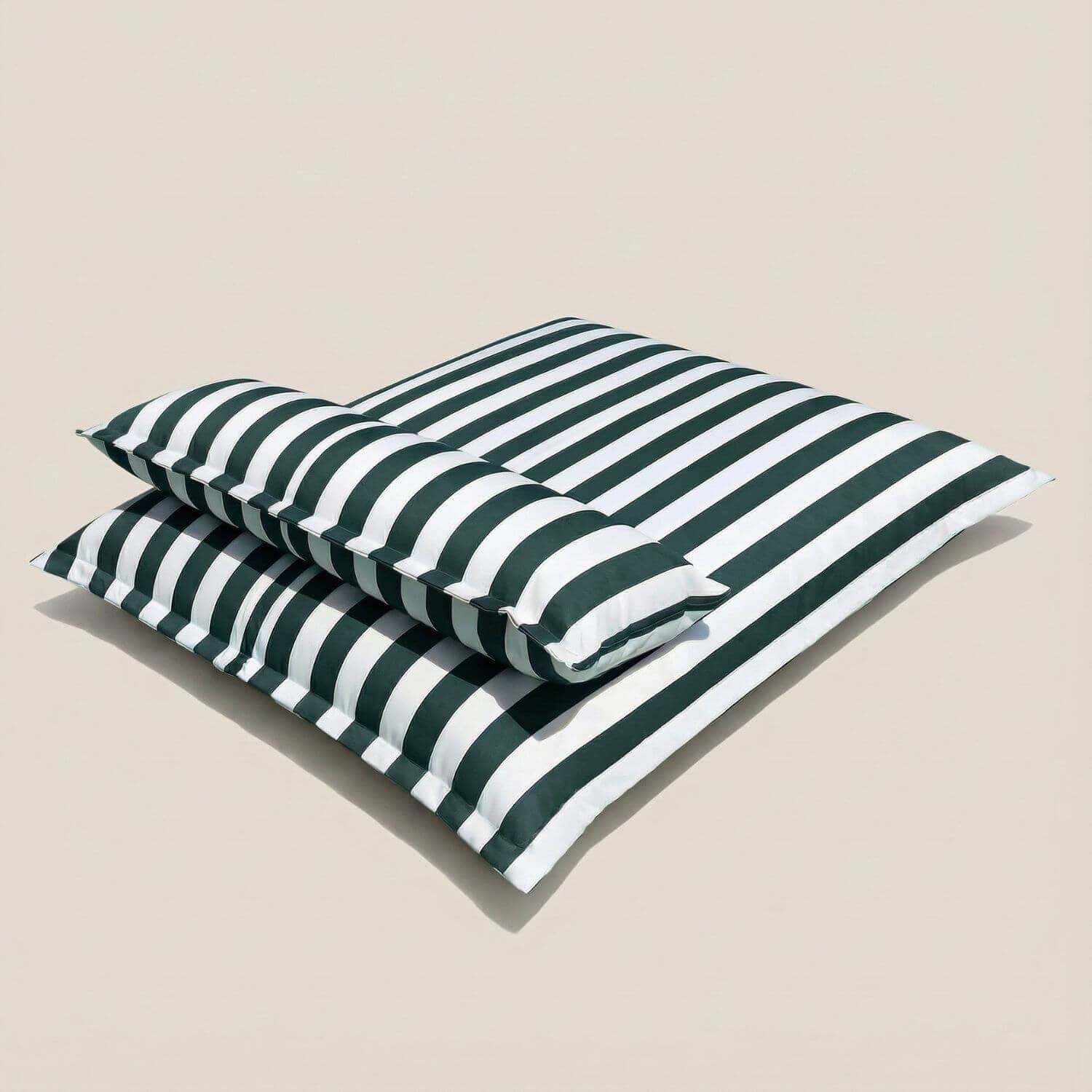 Pouf piscine rayé | Nomaï Vert foncé