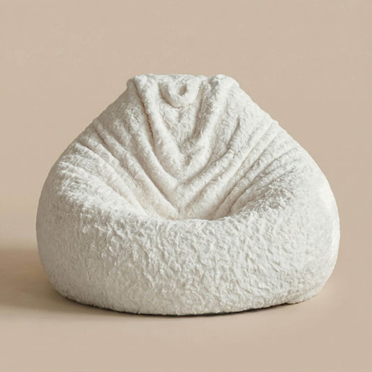 Pouf poire bouclette | Nomaï Beige