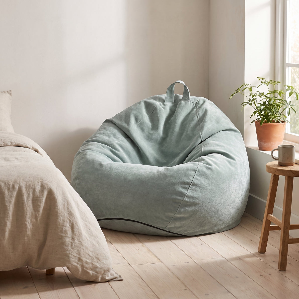FLOW | Pouf poire chenille | Nomaï – mise en situation 1