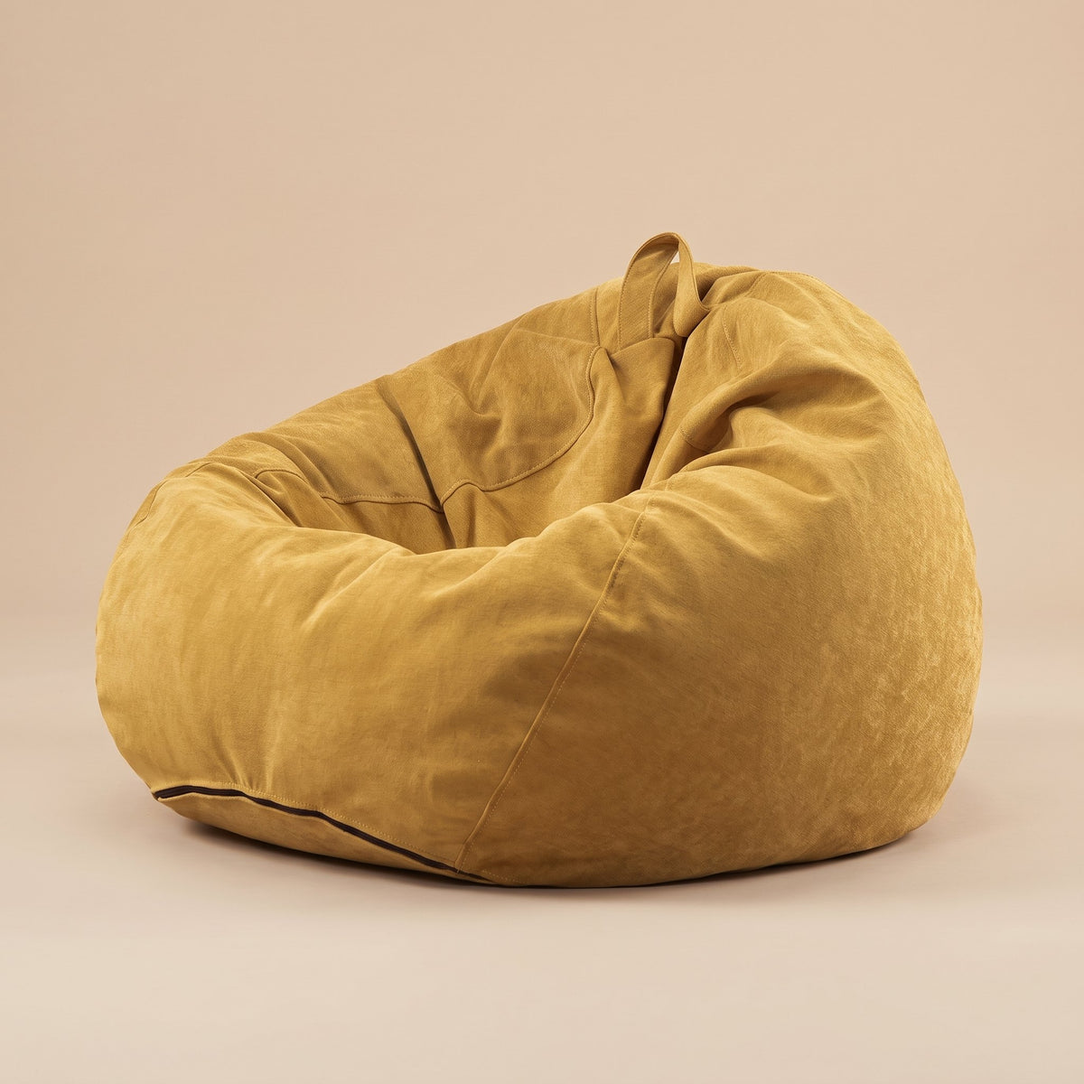 FLOW | Pouf poire chenille | Nomaï – Jaune moutarde