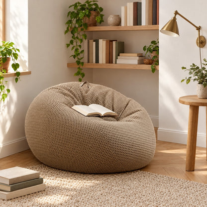 FLOW | Pouf poire gaufré | Nomaï – ambiance 1