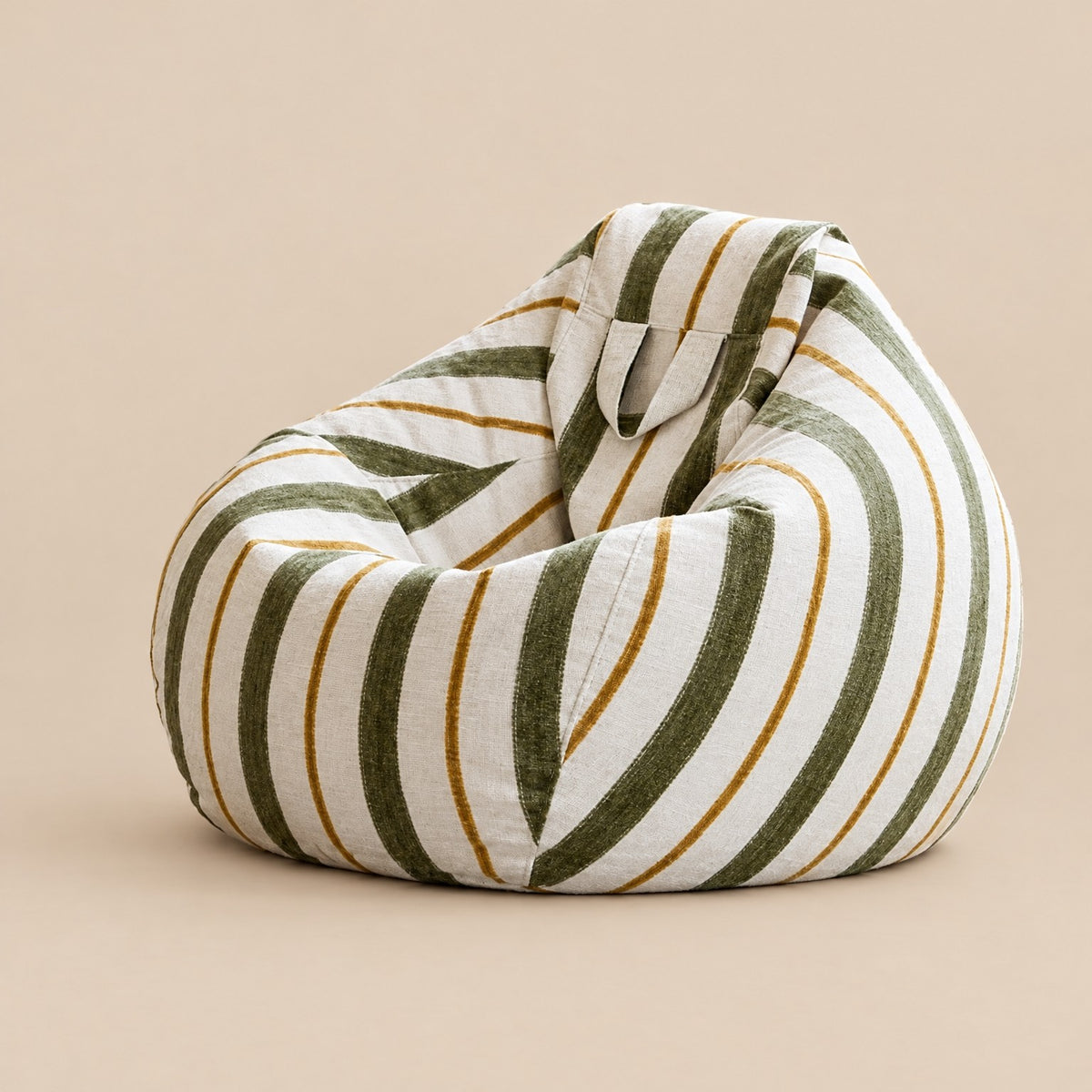 FLOW | Pouf poire rayé | Nomaï – Rayé vert