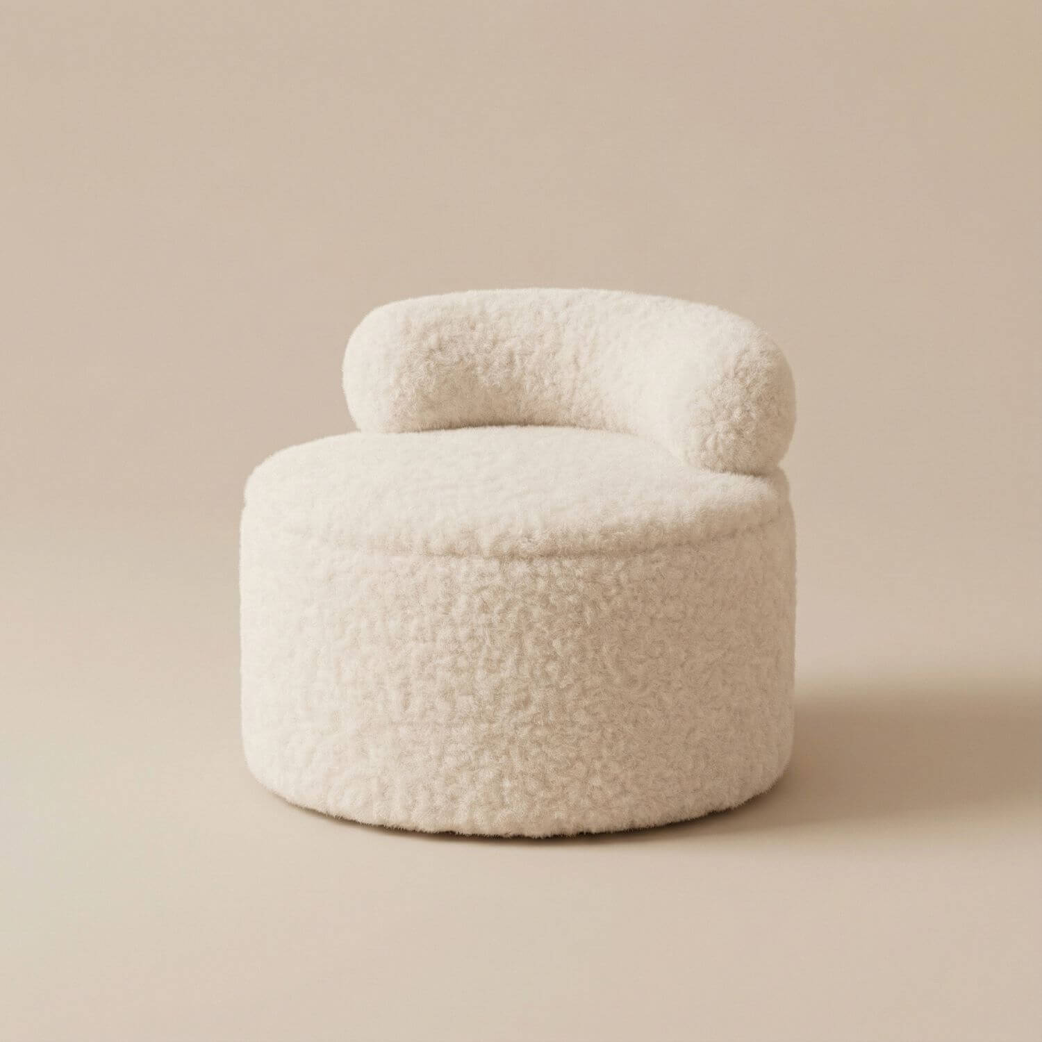 Pouf rangement bouclette | Nomaï Blanc 1