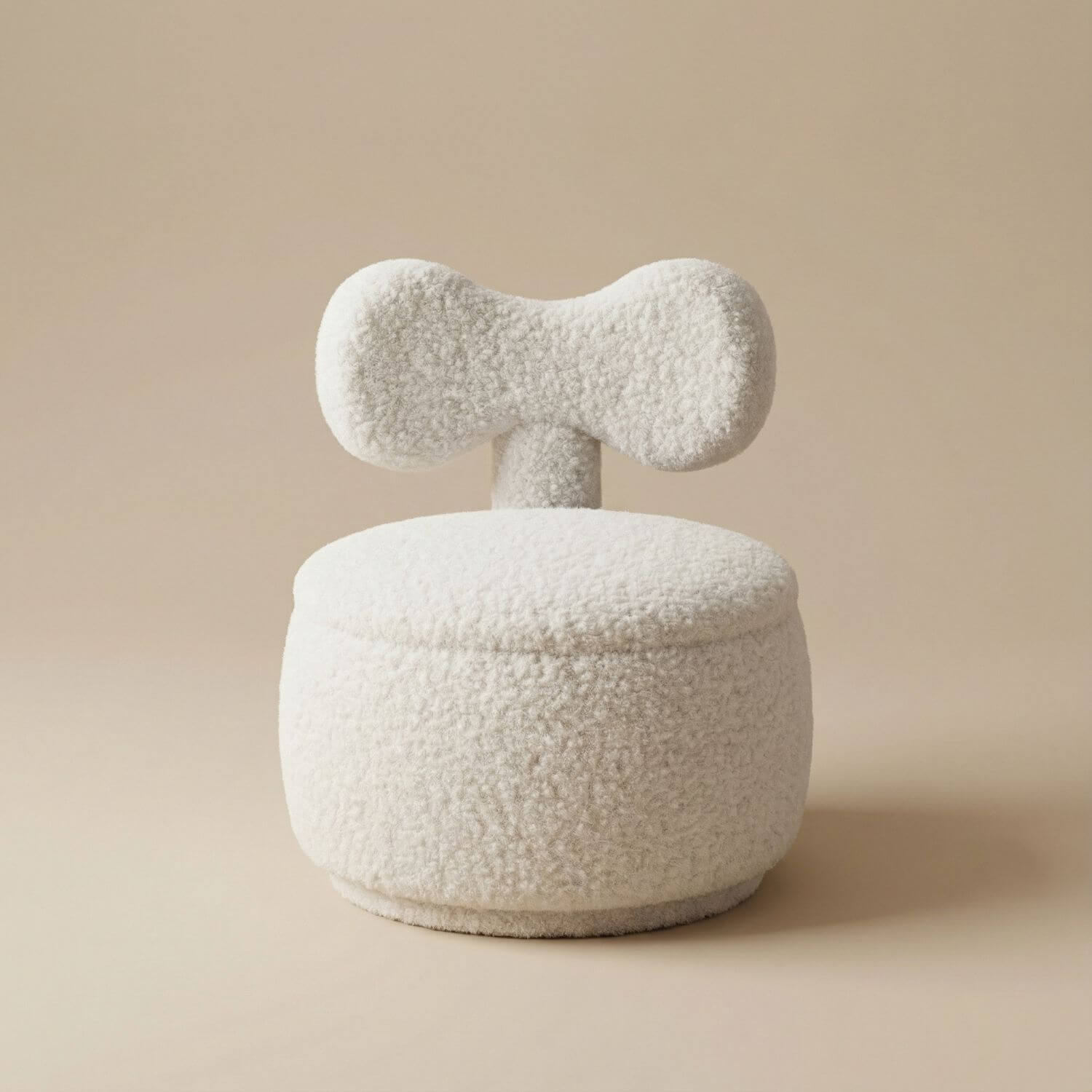 Pouf rangement bouclette | Nomaï Blanc 2