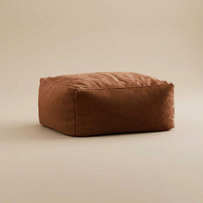 Pouf repose-pied coton | Nomaï Marron