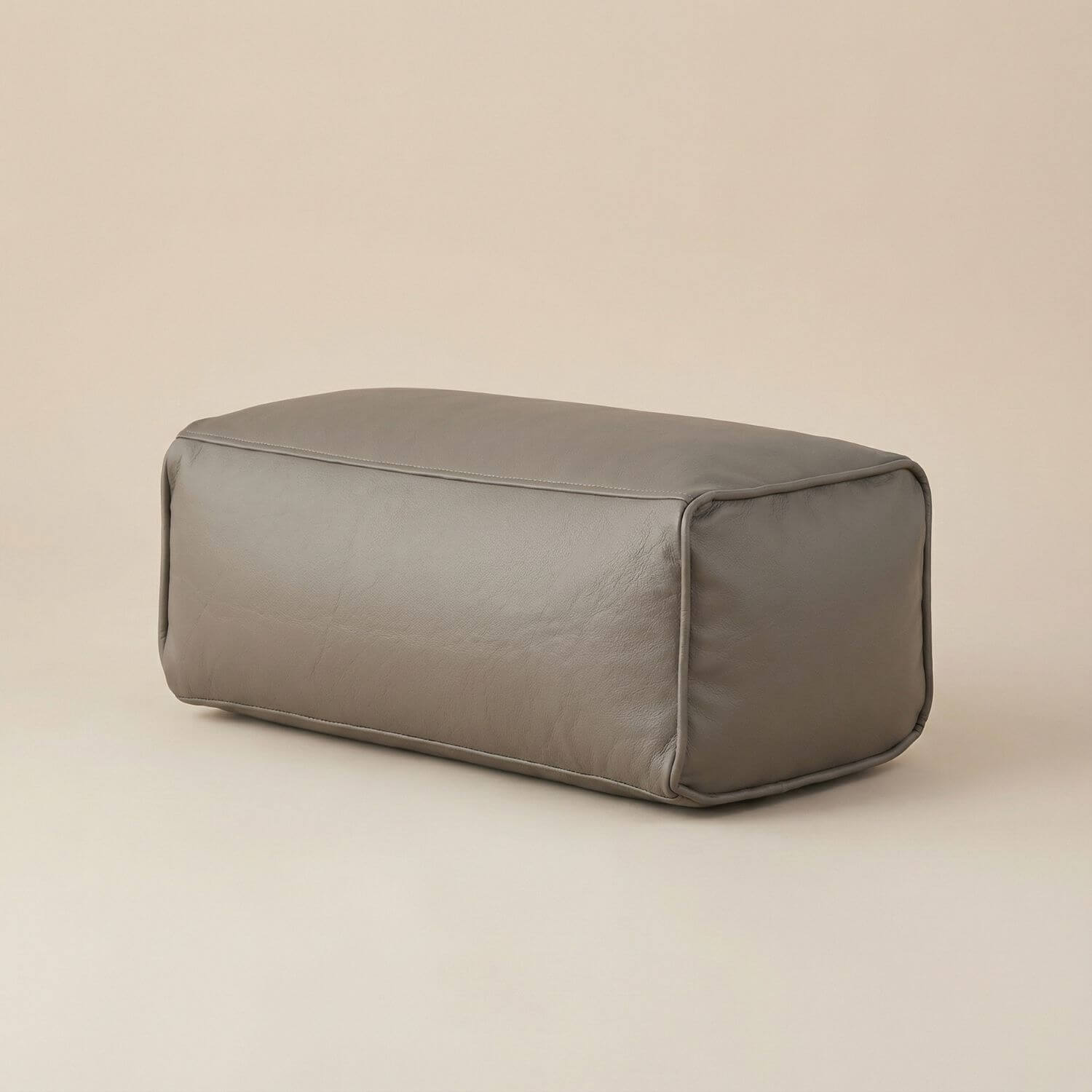 Pouf repose pied cuir | Nomaï Gris