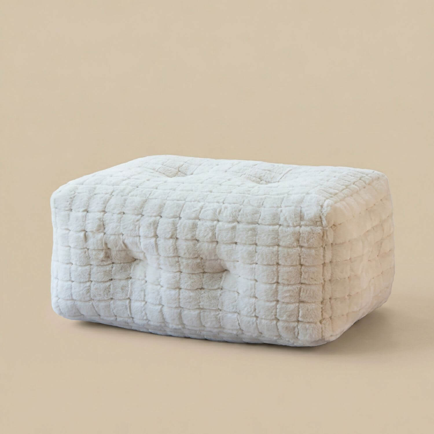 Pouf repose-pied doux | Nomaï Beige