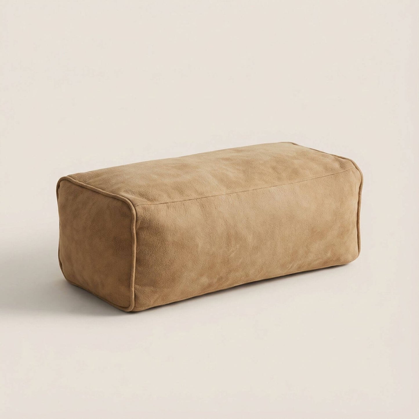 Pouf repose-pied simili cuir | Nomaï Beige