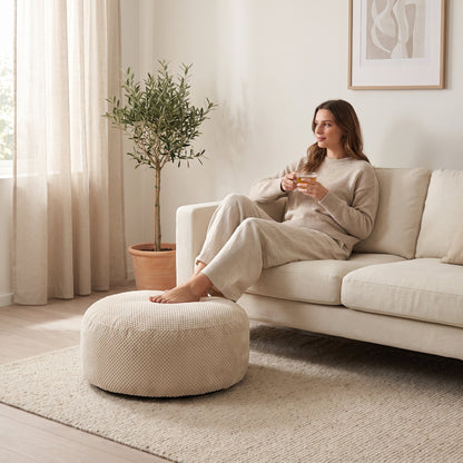 FOOTIA | Pouf rond velours côtelé | Nomaï – mise en situation 2