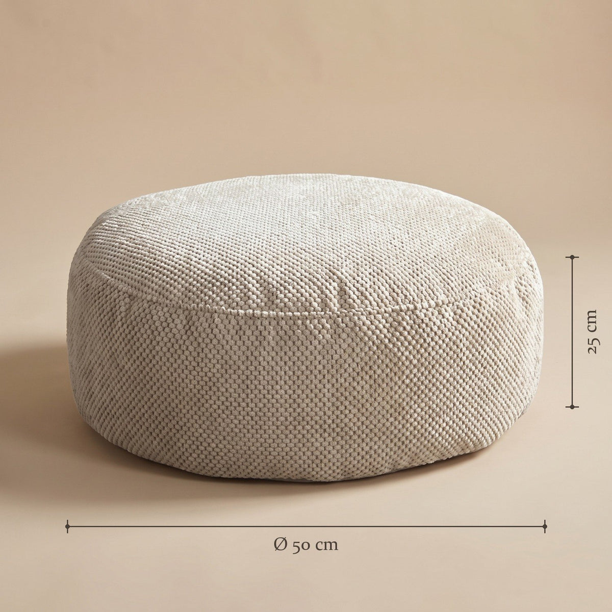 FOOTIA | Pouf rond velours côtelé | Nomaï – dimensions