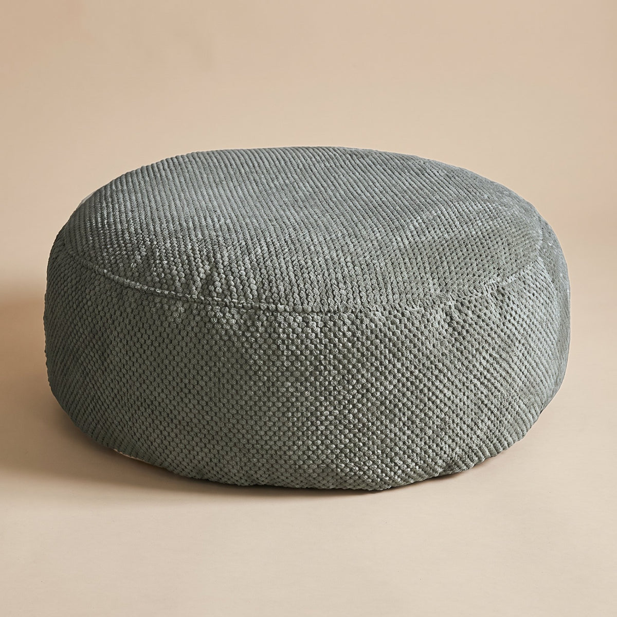 FOOTIA | Pouf rond velours côtelé | Nomaï – Gris