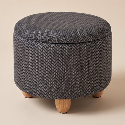 STOOLY | Pouf tabouret coffre rond | Nomaï – gris foncé