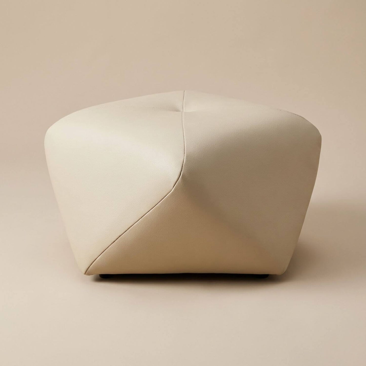 Pouf tabouret cuir | Nomaï Blanc