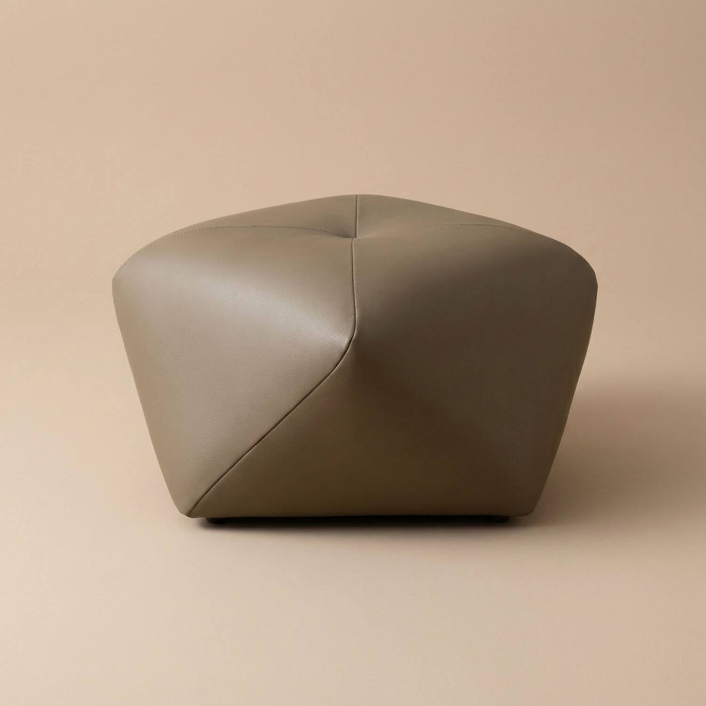 Pouf tabouret cuir | Nomaï Taupe
