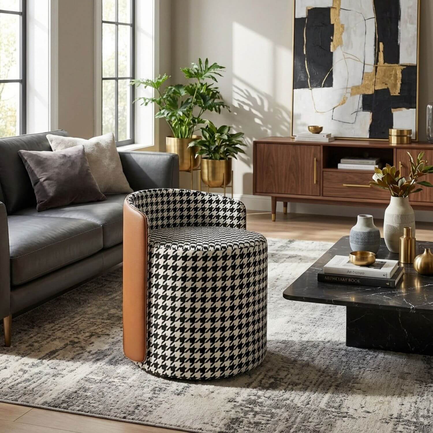 Pouf tabouret salon | Nomaï