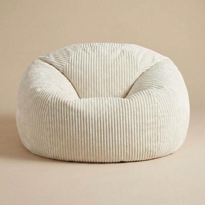 Pouf velours cotelé | Nomaï Beige clair
