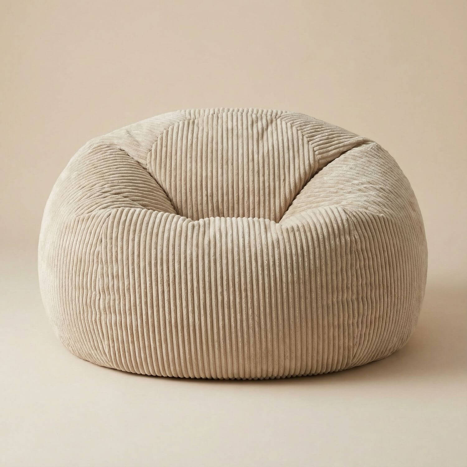 Pouf velours cotelé | Nomaï Beige foncé
